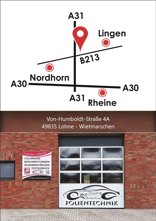Anfahrtsbeschreibung: Autofolierung & Fahrzeugbeschriftung in Lohne/Wietmarschen